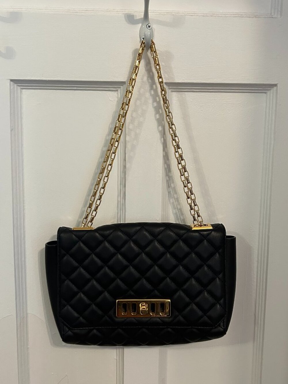 Michael Kors Quilted Black Leather Flap Bag | Gold Chain | Excellent Condition